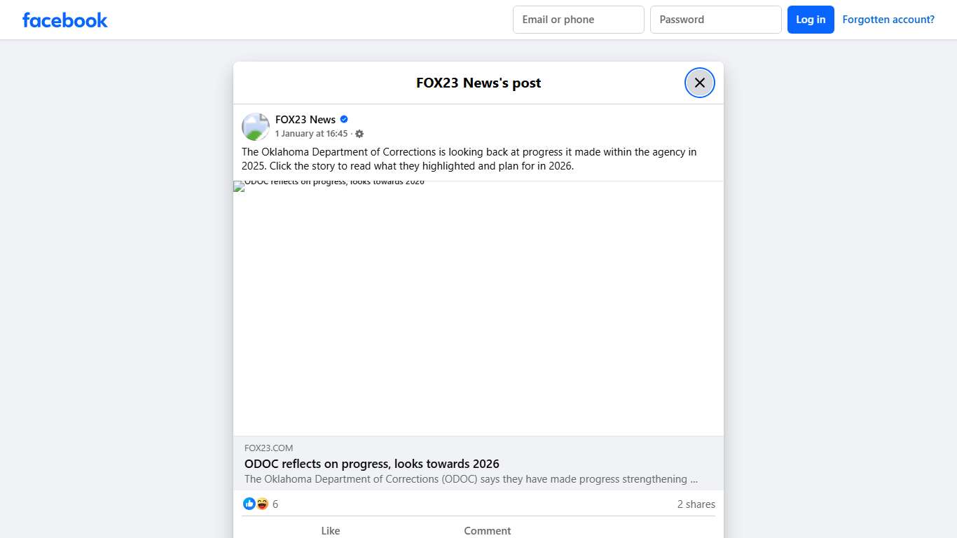 FOX23 News - The Oklahoma Department of Corrections is... Facebook